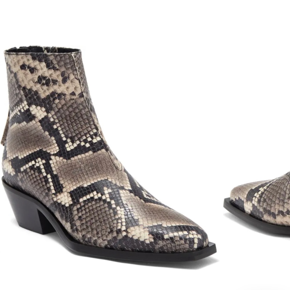 Brand new All Saints snakeskin booties